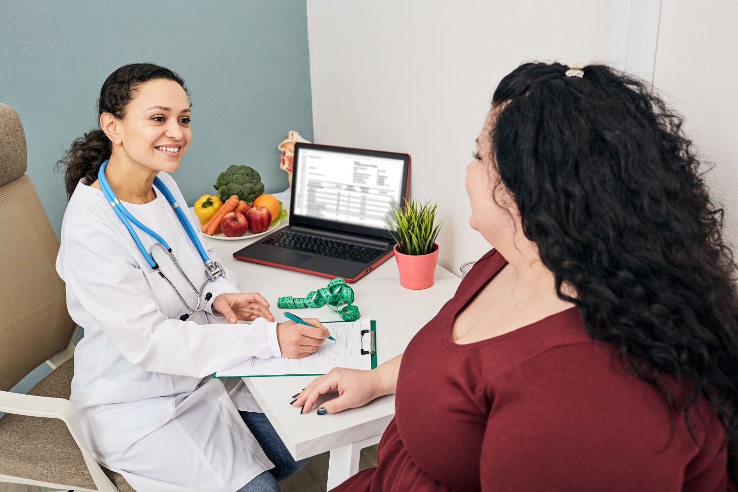 woman getting a health check